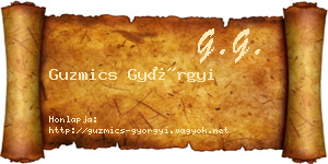 Guzmics Györgyi névjegykártya