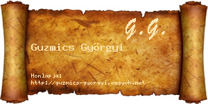 Guzmics Györgyi névjegykártya